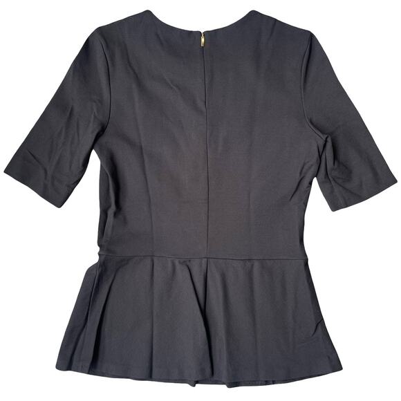 Mango Black Peplum Top Short Sleeve Round Neck Suit Collection - Size Small - Picture 7 of 15